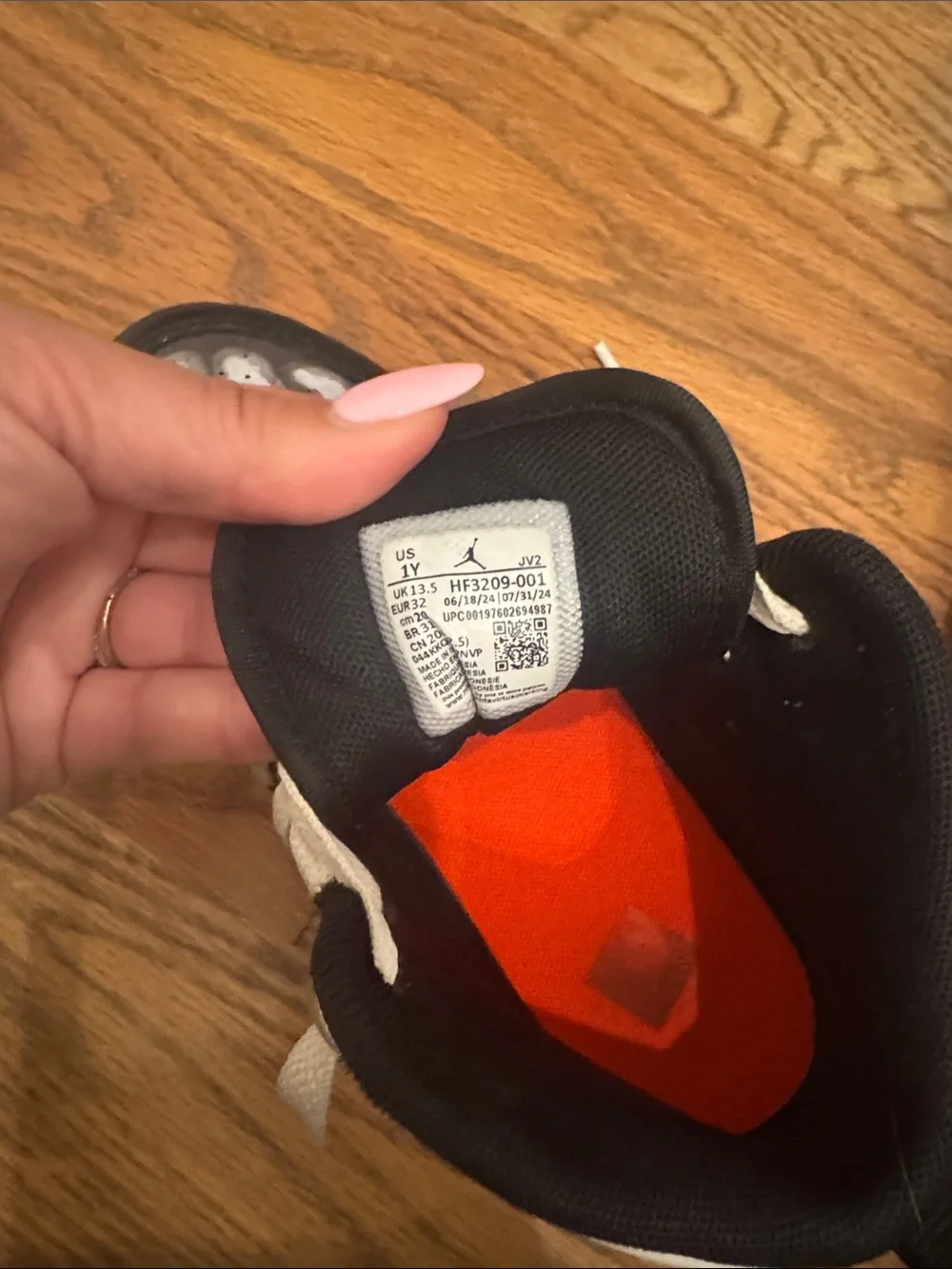 Nike Kids Black, Gray and Orange High-Top Sneakers - Picture 2 of 4
